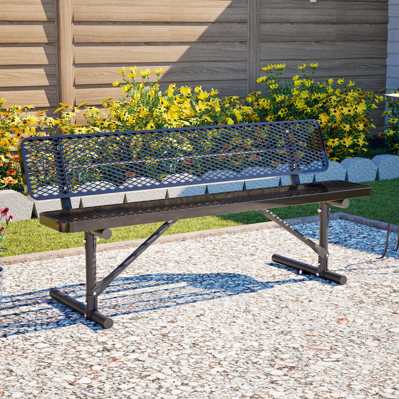 Banc de pique-nique en métal, banc de repas extérieur