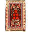 Turkish Wool Southwestern Area Rug in Dark Brown/Ivory/Red