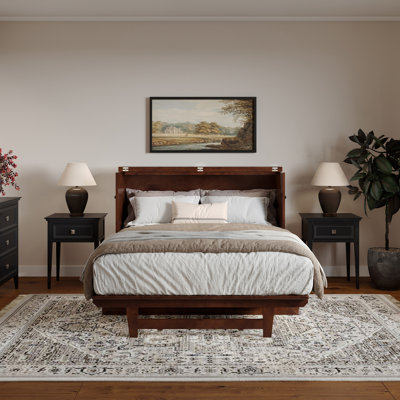 Pfeffer Solid Wood Murphy Bed Chest with 6" Mattress and Built-in Charger