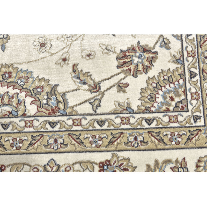 Oriental Area Rug in Cream, Rectangle 4' x 6'