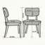 Ensemble de 2 chaises de salle à manger modernes sans accoudoirs avec pieds en bois-614934137-614934142