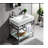 30" Natural Carrara Marble Console Bathroom Vanity with Sink, Silver Stainless Steel Frame and Glass Shelf-1208127021-1232766892