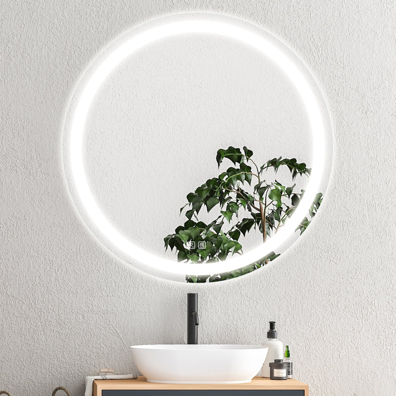 Miroir de salle de bain à DEL sans cadre avec lumières Naliyah, 32 po x 32 po