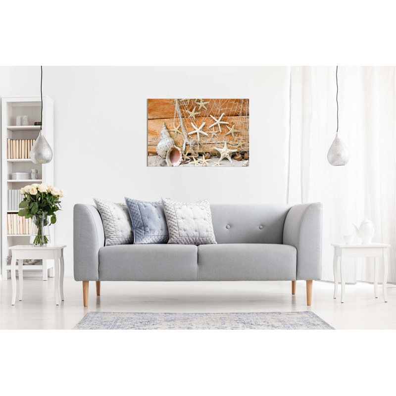 Maritime Sea Green Canvas - Wrapped Canvas Print, Orange, 41cm H x 61cm W