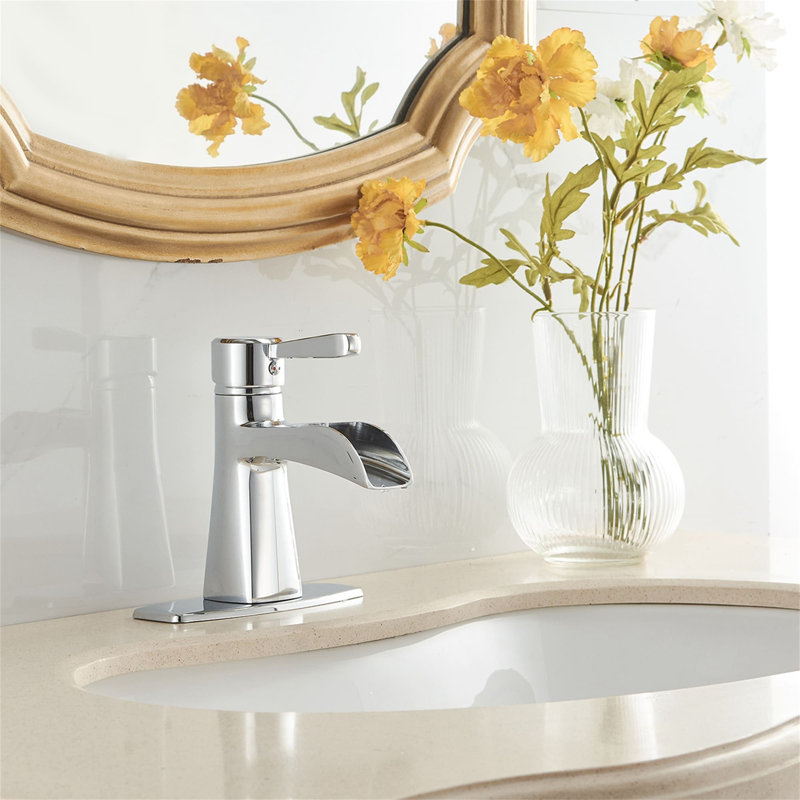 Single-Hole Single-handle Bathroom Faucet with Drain Assembly, Chrome