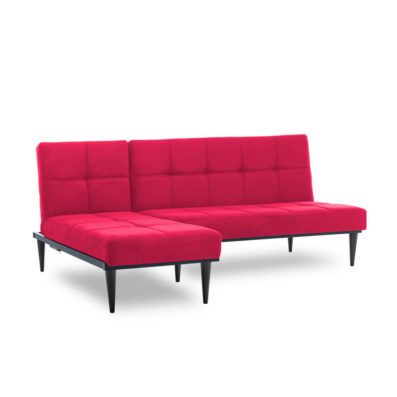 Canapé modulaire 2 pièces Breac, 100% polyester fuchsia, H 16,1 po x l 84,3 po x P 74,8 po