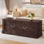 Banc de rangement Clovia 47,4 po en bois, coffre à couvercle rabattable pour entrée, chambre, salon-693743444