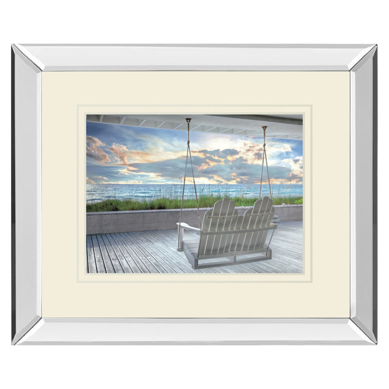 Art mural balançoire côtière - 34 po x 40 po - Cadre en miroir
