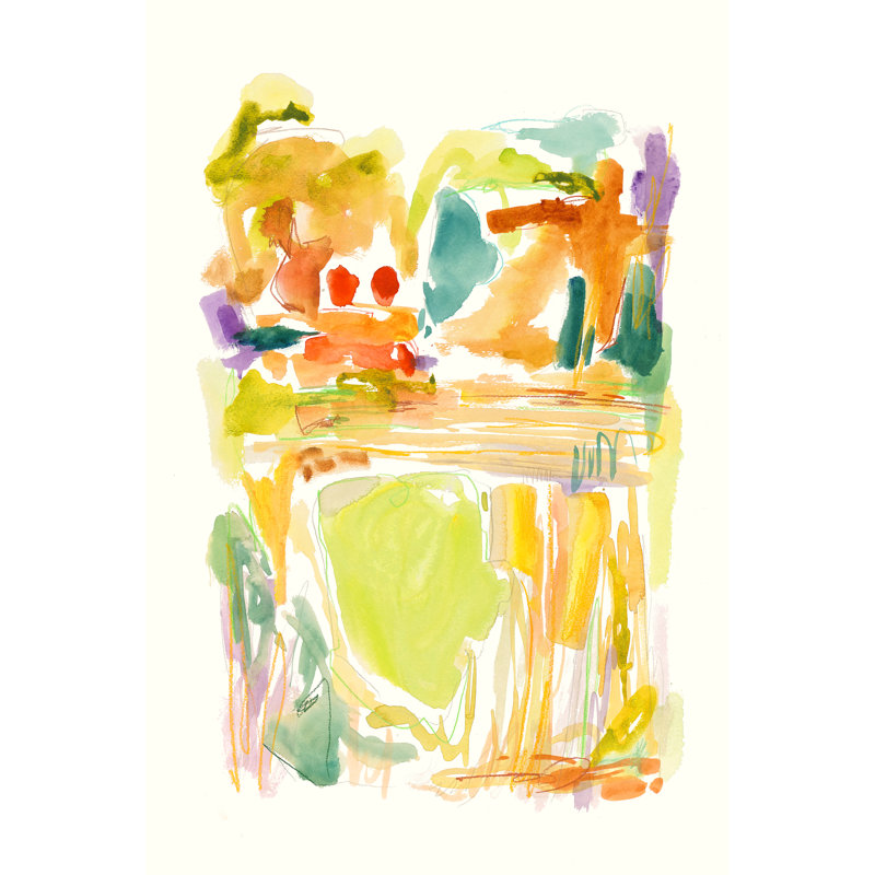 «Joyful Isle» par Barclay Butera - Peinture, H 60 po x l 40 po x P 1,5 po, Couche de verre