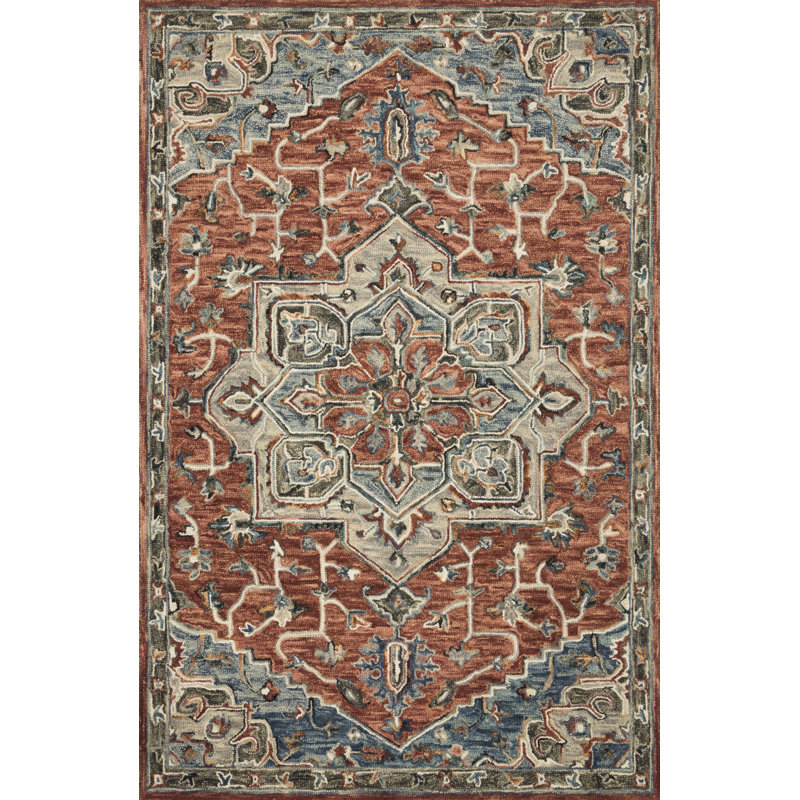 Goncalo Hand Hooked Wool Oriental Indoor Rug, Runner 2'6" x 7'6"