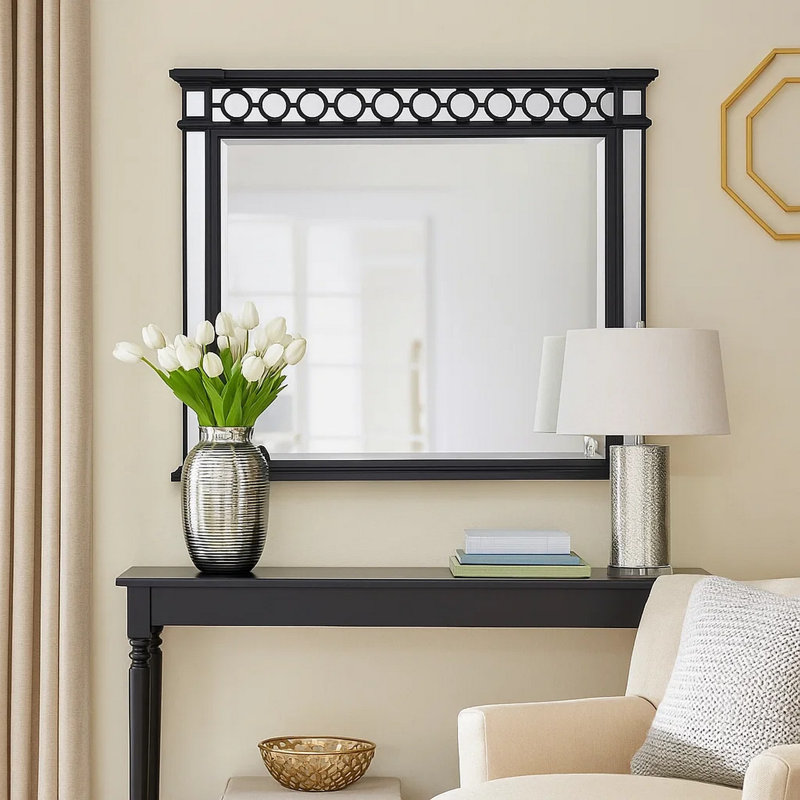 Wood Flat Wall Mirror