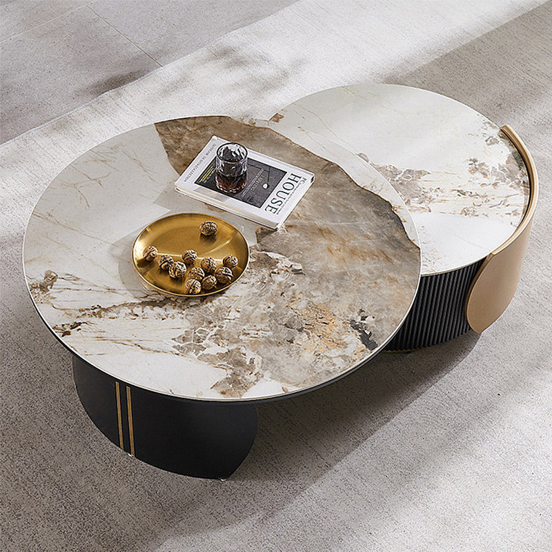 Ensemble de tables basses rondes de luxe moderne