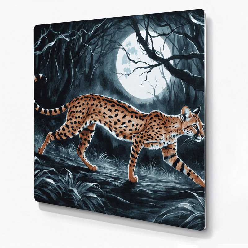 Art mural gris en métal Wildlife Genet, H 12 po x l 12 po