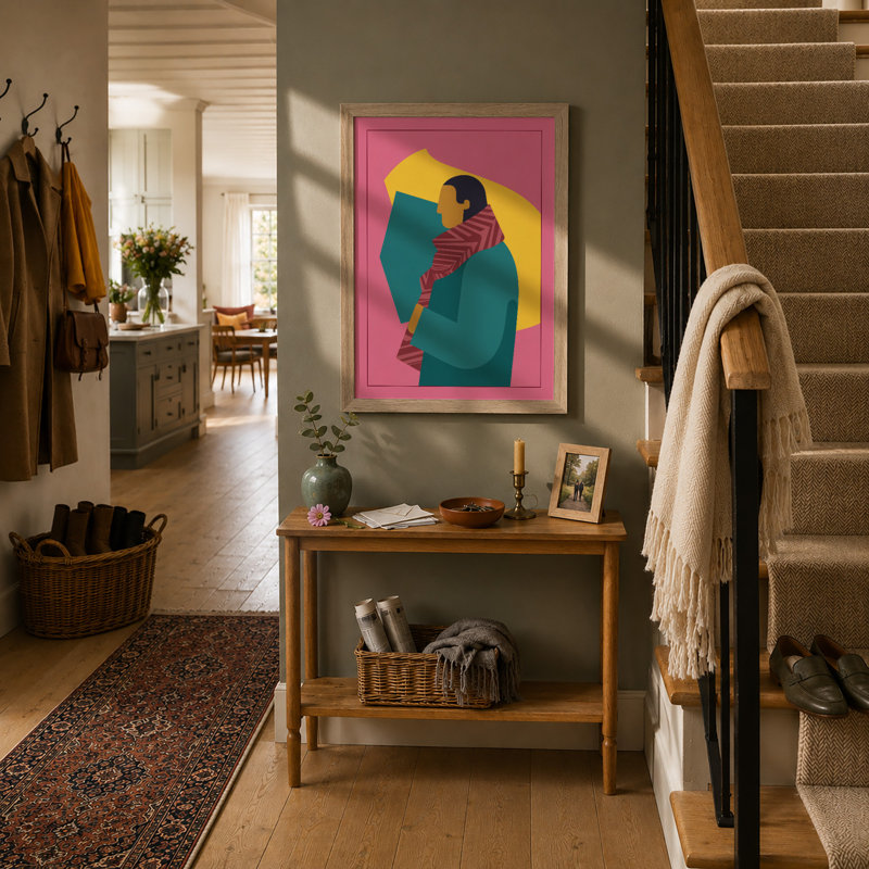 Gentle Embrace Modern - Print, A2 - 59.4 x 42.0 cm, Oak