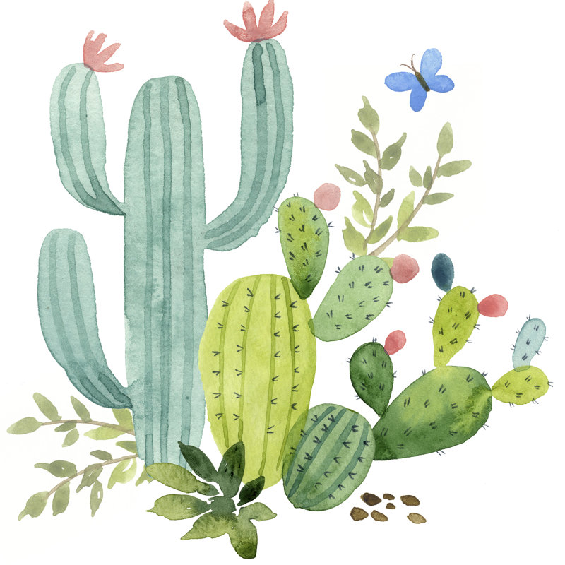 " Happy Cactus IV " by Jane Maday, 36" H x 36" W x 1" D
