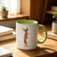 Cute Ceramic Mug with Rabbit Holding Carrot And Greens - Perfect Gift for Mom on Easter.