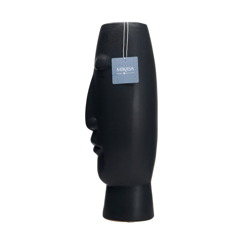 Ceramic Face Table Vase, Black