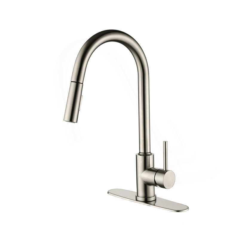Kitchen Faucet With Pull Down Sprayer, Brushed Nickel