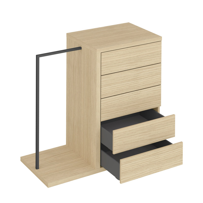 Hugo Chest of 5 Drawer 113Cm with Hanger