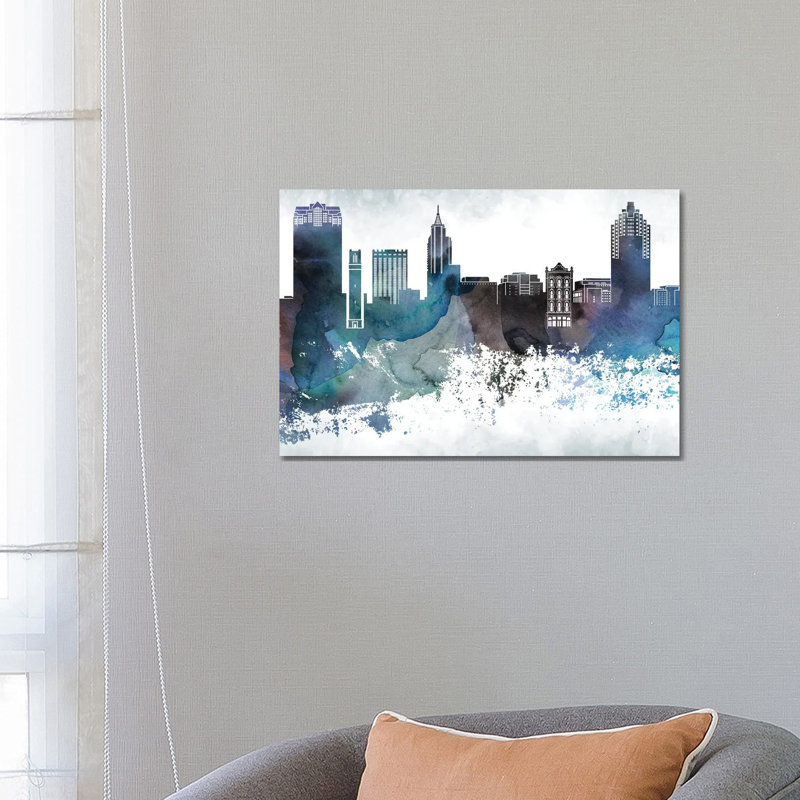 Raleigh Bluish Skyline - Wrapped Canvas Print, 66.04 cm H x 45.72 cm W x 1.91 cm D