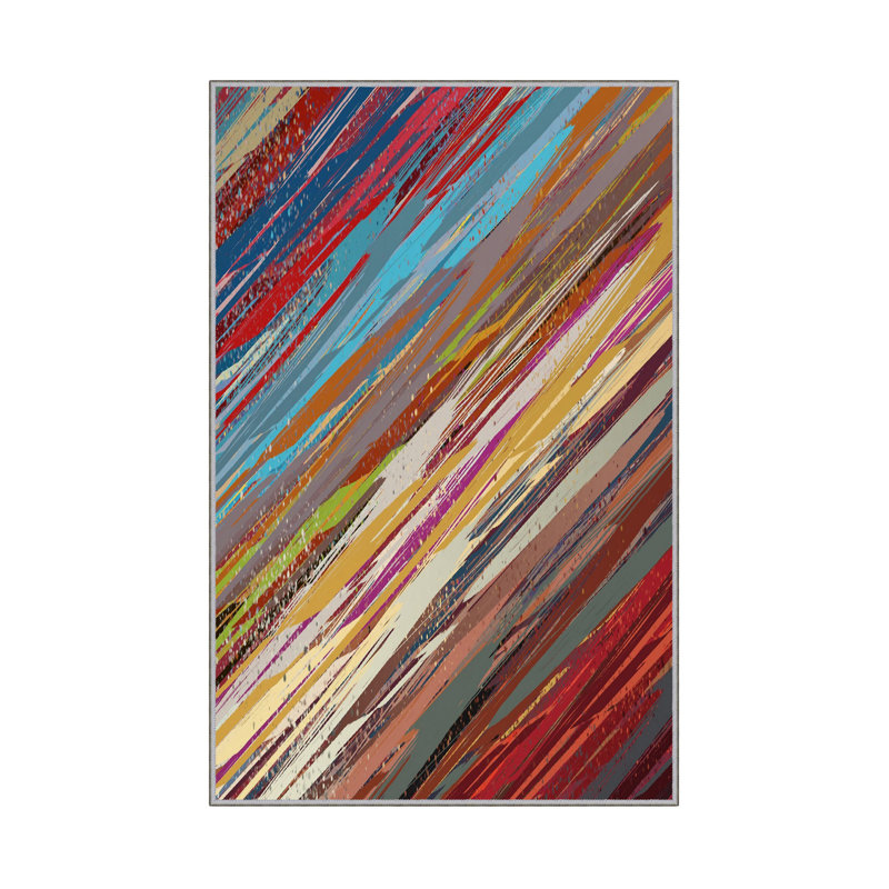 Luxurious Woven Carpet 5.2 x 7.5 ft, 100% Polyester, 0.4 in Pile Height | Antibacterial, Non-Slip PVC Dot Underside, Machine Washable | Elegant 3D Digital Print Design, Perfect for Living Room & Bedroom Décor