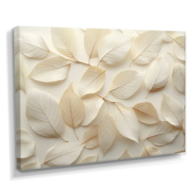Ivoire, feuilles, collage de feuillage III - feuilles, art mural