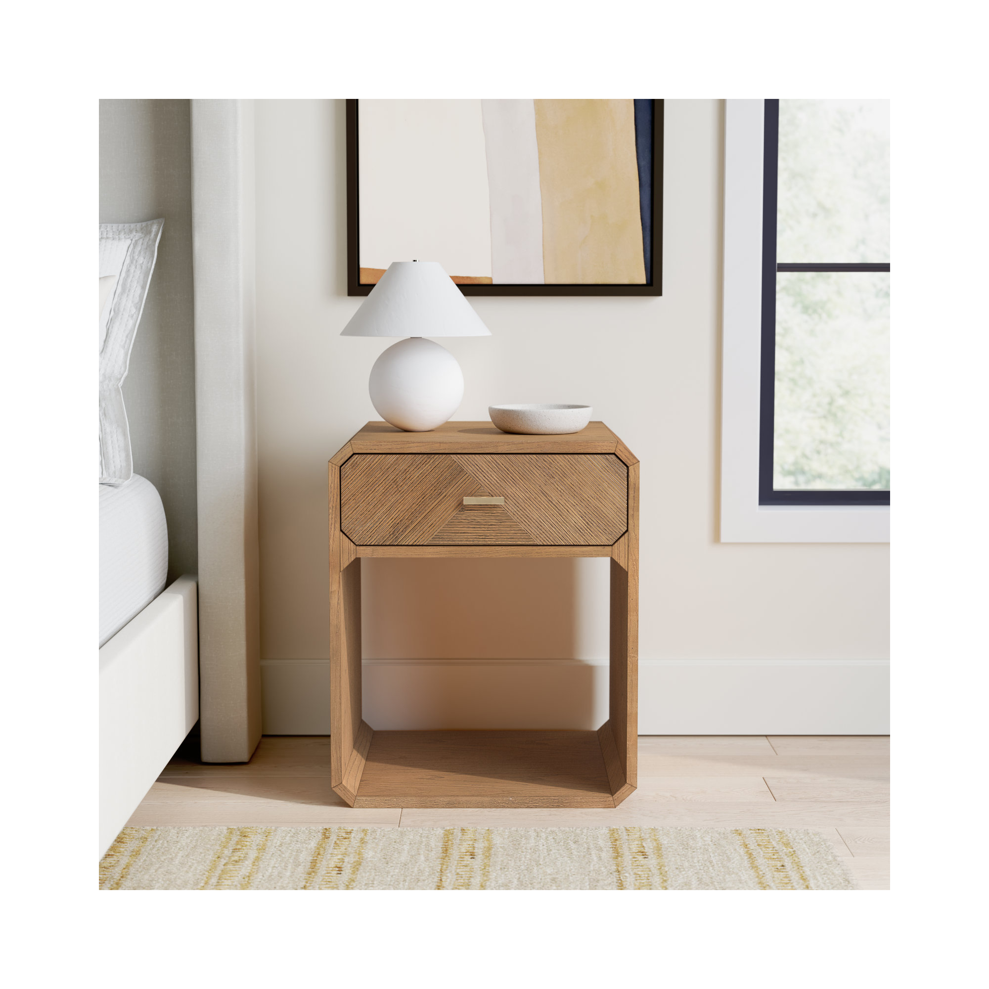 Harris 20.5" Nightstand, Natural Ash