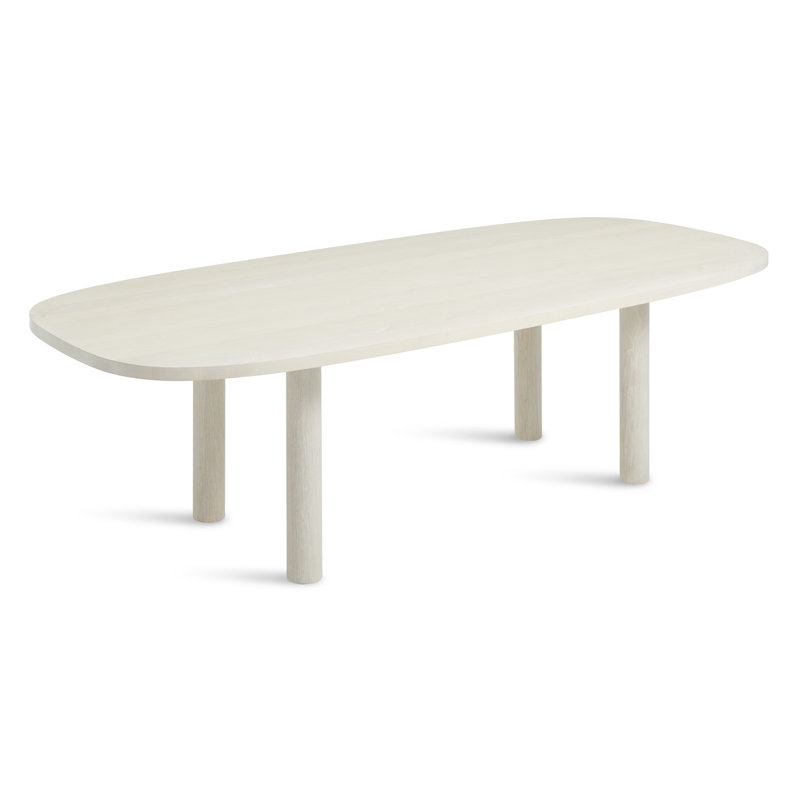 Good Times Oval Solid Wood Dining Table, Whitewashed Ash, 45" W x 100" L