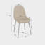 4 chaises de salle à manger en lin beige avec pieds en métal blanc, élégantes et pour la maison moderne et fonctionnelle