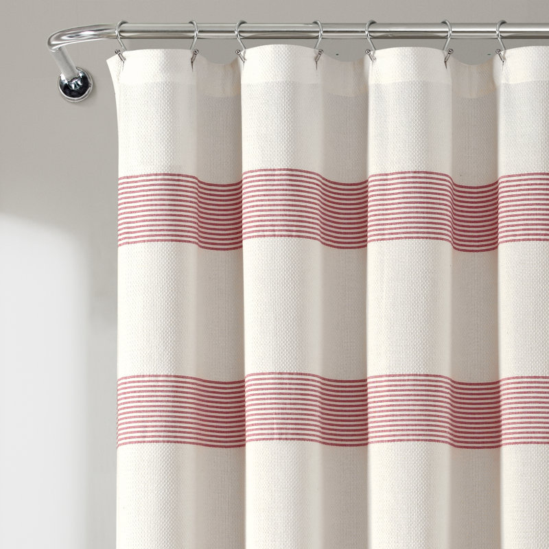 Rideau de douche Tucker, Blanc / rouge