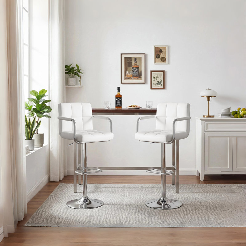 Tabouret de bar Penacook, Blanc, Argent