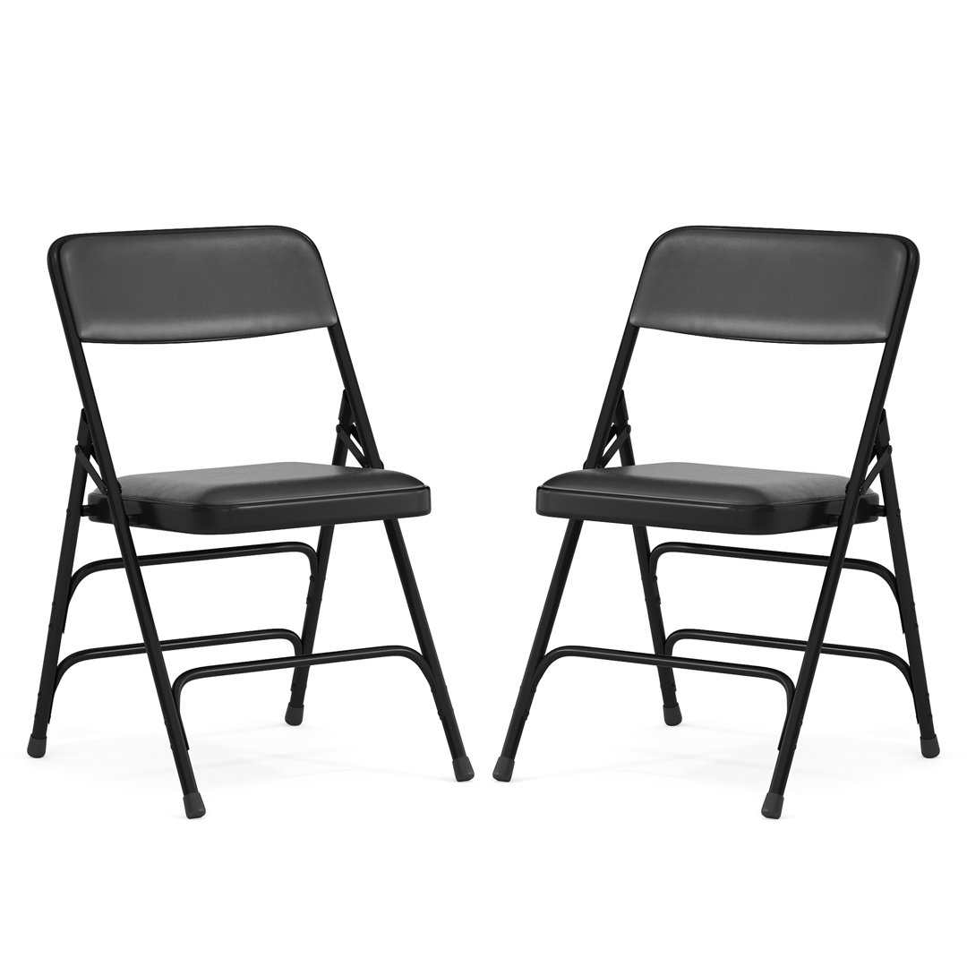 HERCULES Series Metal Folding Chairs with Padded Seats - Metal Folding Chairs (Set of 2) Inbox Zero 