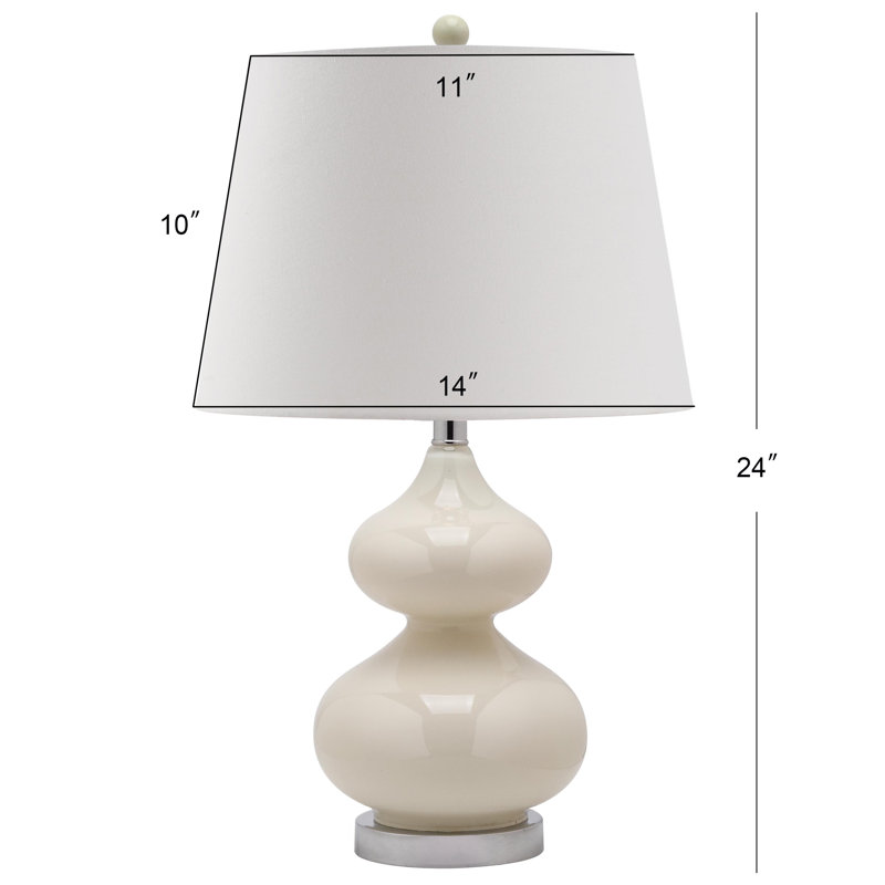Lampe de table en verre Courtney, Perle