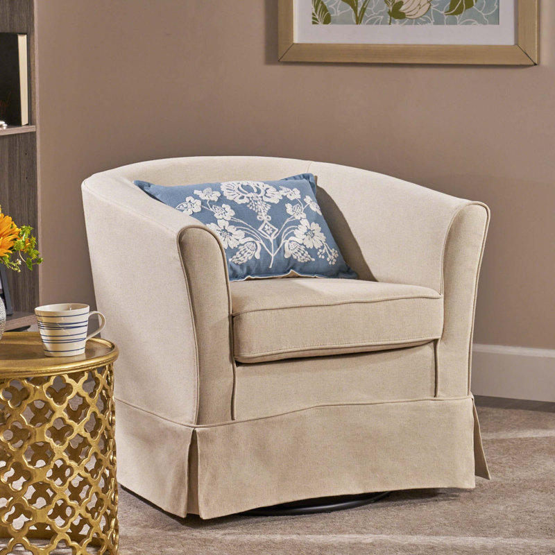 Chaise pivotante avec housse amovible, Tissu naturel