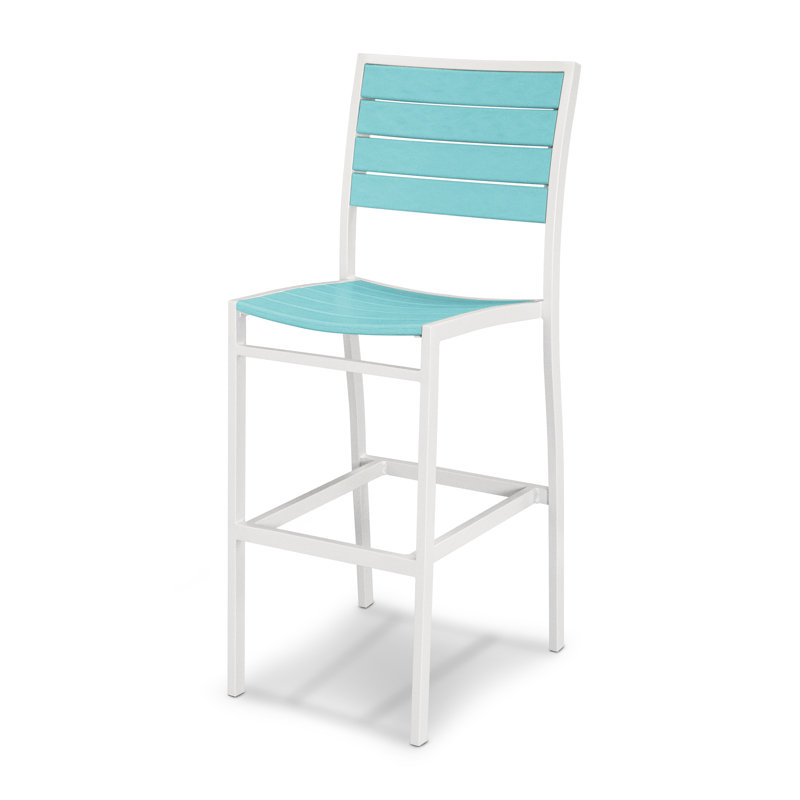 Chaise d'appoint de bar POLYWOOD Euro, Blanc, Aruba