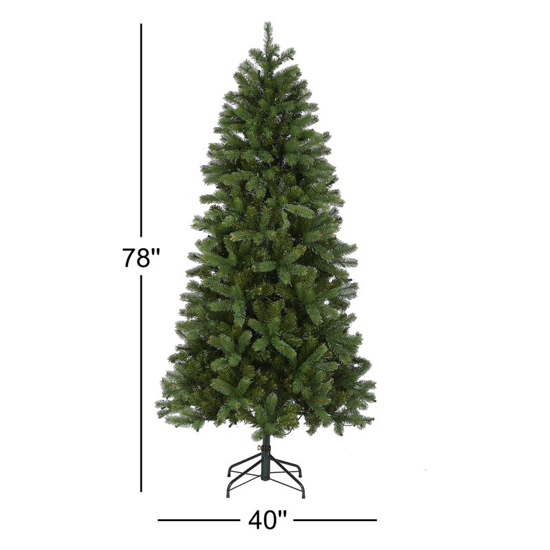 Slender Green Realistic Artificial Fir Christmas Tree, 6.5'