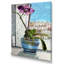 Orchidée fleurie mauve en pot - décoration murale traditionnelle en toile