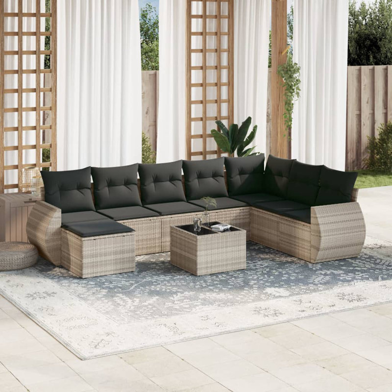  Garden Sofa Set Light Grey