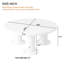 Modern Petal-Shaped Coffee Table, Minimalist Round End Table with 3 Sturdy Legs and Smooth Edges for Living Room, White-1985875913