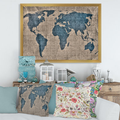 " Ancient Map Of The World I " Color Photography Print