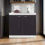 Armoire de rangement Extremo avec 2 portes et 3 tablettes, blanc et wengé