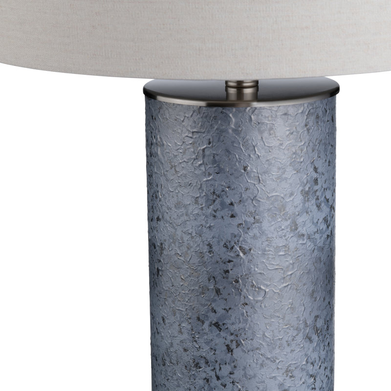 31" Glass Table Lamp With Cream Shade