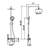 46.3" Solid Brass Pressure Balanced Complete Shower System with Rough in-Valve