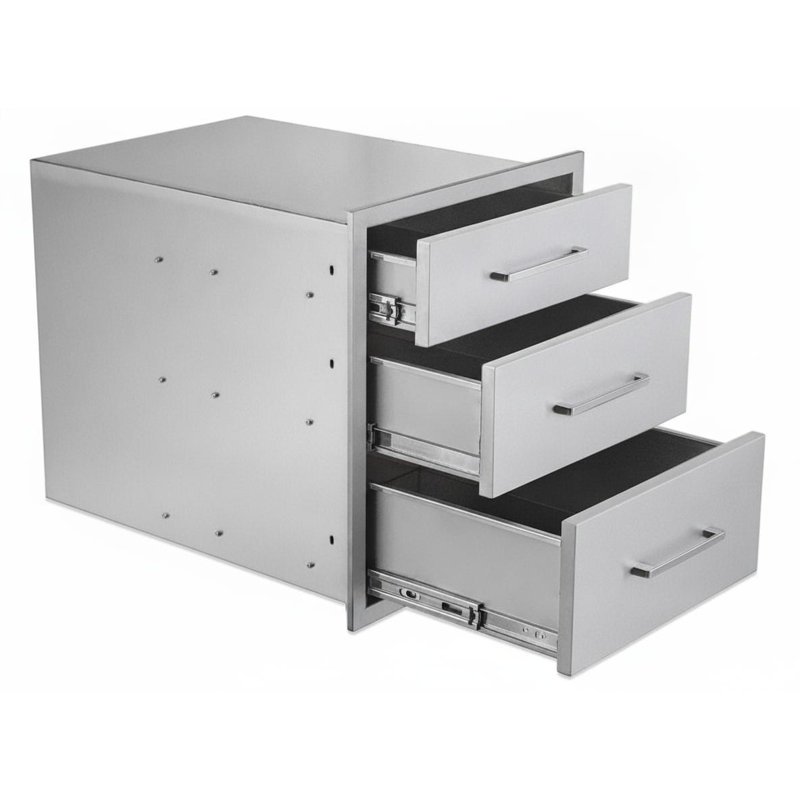 High-quality stainless steel outdoor kitchen drawers - built-in BBQ storage cabinet - modern built-in design - suitable for BBQ islands or patios