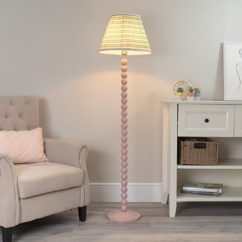Bobbles 149cm Traditional Floor Lamp, Rose Pink