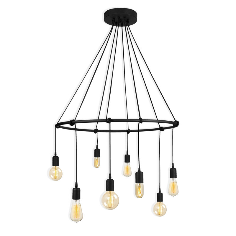 Lustre 8 lumières en métal