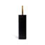 Porte-brosse de toilette arqué en métal avec base lestée et poils en silicone Acento, noir mat et or-126150893