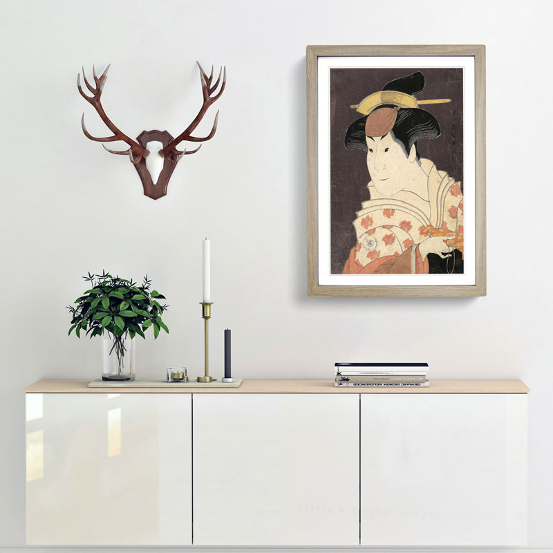 Iwai Hanshiro IV by Sharaku Toshusai - Framed Print, Oak Framed, 36cm H x 27cm W x 2cm D