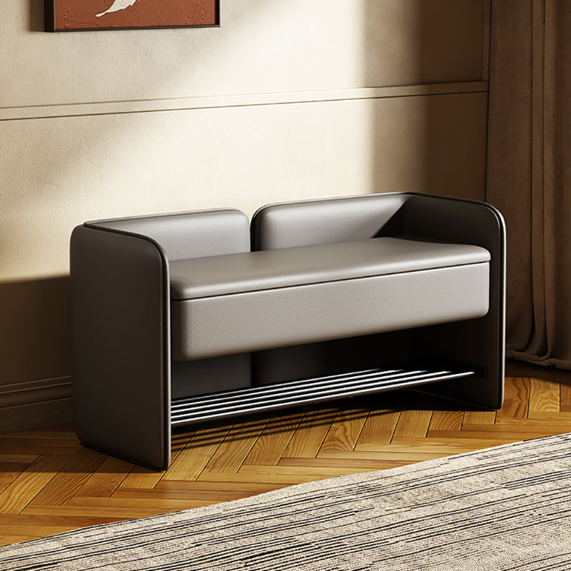 Tabouret avec rangement à chaussures 47,2 po, Gris