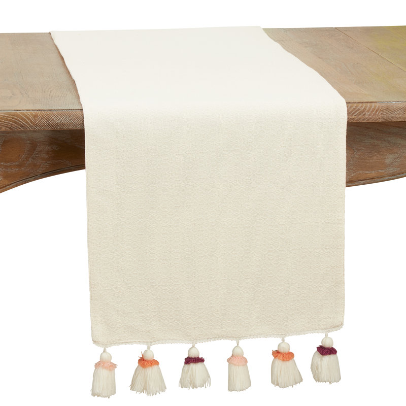 Olivia Collection Cotton Blend Table Runner, Pink